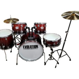 BATERIA (Evolution) HERRAJE CROMO  5PZ COLOR  ROJO