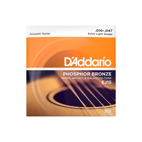 ENCORDADURA GUITARRA ELECTROACUSTICA EJ15 PHOSPHOR (d’addario)